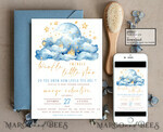 TEMPLETT baby shower Editable Twinkle Little Star Baby Boy Shower Invitation Template, Moon Stars Blue Invite Instant Download Wait Diaper Raffle Books Invites11