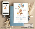 TEMPLETT baby shower Winnie Pooh Balloons Baby Shower Invitation Digital Template Hunny We can bearly wait Diaper Raffle Books Instant Download Printable Invite10