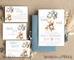 TEMPLETT baby shower Winnie Pooh Balloons Baby Shower Invitation Digital Template Hunny We can bearly wait Diaper Raffle Books Instant Download Printable Invite10