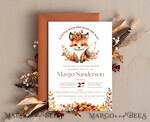 TEMPLETT baby shower Editable Fall Baby Shower Invitation Template Little wild one on the way Diapper Raffle Books Instant Download Invite Gender Neutral fox10