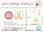 TEMPLETT baby shower Rustic Baby Shower InvitationTemplate, Instant Download Printable Invites Home Printing, Simple Boho baby Boy and girl shower  Card Set8