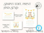 TEMPLETT baby shower Rustic Baby Shower InvitationTemplate, Instant Download Printable Invites Home Printing, Simple Boho baby Boy and girl shower  Card Set8