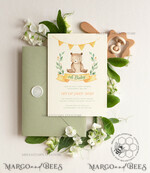 TEMPLETT baby shower Rustic Baby Shower InvitationTemplate, Instant Download Printable Invites Home Printing, Simple Boho baby Boy and girl shower  Card Set8