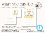 TEMPLETT baby shower Rustic Baby Shower InvitationTemplate, Instant Download Printable Invites Home Printing, Simple Boho baby Boy and girl shower  Card Set8