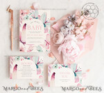 TEMPLETT baby shower Baby Shower Invitation Template download Floral butterfly Baby Girl Invitations Set Printable Invites Home Printing Simple Floral Boho Cards8
