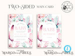 TEMPLETT baby shower Baby Shower Invitation Template download Floral butterfly Baby Girl Invitations Set Printable Invites Home Printing Simple Floral Boho Cards8