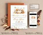 TEMPLETT baby shower Editable Fall Baby Shower Invitation Template Set Little  Pumpkin is on the way Diapper Raffle Books Instant Download Invites Gender Neutral10