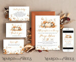 TEMPLETT baby shower Editable Fall Baby Shower Invitation Template Set Little  Pumpkin is on the way Diapper Raffle Books Instant Download Invites Gender Neutral10
