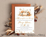 TEMPLETT baby shower Editable Fall Baby Shower Invitation Template Set Little  Pumpkin is on the way Diapper Raffle Books Instant Download Invites Gender Neutral10