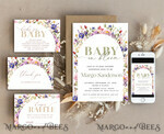 TEMPLETT baby shower Floral Gender Neutral Baby Shower Invitation Template, Instant Download Printable Invites Home Printing, Simple modern baby shower Card Set10