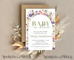 TEMPLETT baby shower Floral Gender Neutral Baby Shower Invitation Template, Instant Download Printable Invites Home Printing, Simple modern baby shower Card Set10