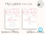 TEMPLETT baby shower Cherry Blossom Baby Shower Invitation Template download suite, Baby Girl Invitations Set,  Printable Invites Home Printing Simple Boho Cards8