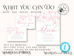 TEMPLETT baby shower Cherry Blossom Baby Shower Invitation Template download suite, Baby Girl Invitations Set,  Printable Invites Home Printing Simple Boho Cards8