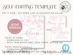TEMPLETT baby shower Cherry Blossom Baby Shower Invitation Template download suite, Baby Girl Invitations Set,  Printable Invites Home Printing Simple Boho Cards8