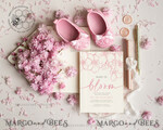 TEMPLETT baby shower Cherry Blossom Baby Shower Invitation Template download suite, Baby Girl Invitations Set,  Printable Invites Home Printing Simple Boho Cards8