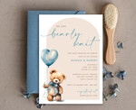 TEMPLETT baby shower  Arched Teddy Bear Baby Boy Shower Invitation Template Set We Can Bearly Wait Diaper Raffle Books, Instant Download Printable Invites Home Printing11
