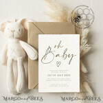 TEMPLETT baby shower Modern Baby Shower Invitation Template, Instant Download Printable Invites Home Printing, Simple Boho baby shower Card SetModern Baby Shower InvitationTemplate, Instant Download Printable Invites Home Printing, Simple Boho baby shower  Card Set  We will be glad to take part in the preparation of your event!  DIY TEMPLATE - COMPUTER EDITING ONLY Editing on mobile is not possible! Please read the description.  This baby shower Suite bundles is a fully editable design. This is an editable template, that you edit yourself on the Templett website on a computer only, phone/tablet editing not available.  Edit, download and print yourself, or have it professionally printed.  All wording is editable so it can be used for any event!  Add Foto on back side if needed.  Personalize your template in Templett, an easy to use template editor that works in your web browser.   ---------------------------***------------------------------- DEMO LINK - TRY BEFORE PURCHASE - FREE! ------------------------------------------------------------- Try it right now! Just copy and paste this demo link into your web browser:  https://templett.com/design/demo/mbeestemplatestore/13474699  ---------------------------***-------------------------------  DIY baby shower INVITATION TEMPLATE INCLOUDE  • INVITATION MAIN CARD - US A7: 5 x 7\\\\\\\\8