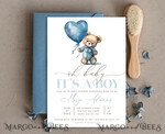 TEMPLETT baby shower Teddy Bear Baby Boy Shower Invitation Template Set We Can Bearly Wait Diaper Raffle Books, Instant Download Printable Invites Home Printing11