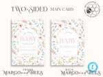 TEMPLETT baby shower Modern Baby Shower Invitation Template, Baby Shower Girl Invitations Set, Instant Download Printable Invites Home Printing Simple Boho Cards8