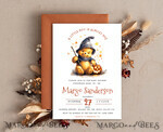TEMPLETT baby shower Winnie Pooh Baby Shower Invitation Digital Template Set Halloween Fall, Gender Neutral Diaper Raffle Books Instant Download Printable Invite10