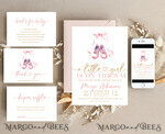 TEMPLETT baby shower Ballerina Baby Girl Shower Invitation Template Set Little girl on the way Diapper Raffle Books Instant Download Blush Pink editable invite10