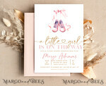 TEMPLETT baby shower Ballerina Baby Girl Shower Invitation Template Set Little girl on the way Diapper Raffle Books Instant Download Blush Pink editable invite10