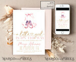 TEMPLETT baby shower Ballerina Baby Girl Shower Invitation Template Set Little girl on the way Diapper Raffle Books Instant Download Blush Pink editable invite10