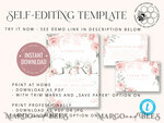 TEMPLETT baby shower Modern Baby Shower InvitationTemplate, Instant Download Printable Invites Home Printing, Simple Floral baby shower  Card Set8