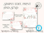TEMPLETT baby shower Modern Baby Shower InvitationTemplate, Instant Download Printable Invites Home Printing, Simple Floral baby shower  Card Set8