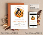 TEMPLETT baby shower Editable Fall Baby Shower Invitation Template Little boo is almost due Diapper Raffle Books Instant Download Invite Gender Neutral halloween10