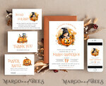 TEMPLETT baby shower Editable Fall Baby Shower Invitation Template Little boo is almost due Diapper Raffle Books Instant Download Invite Gender Neutral halloween10