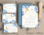 TEMPLETT baby shower Editable Twinkle Little Star Baby Boy Shower Invitation Template, Moon Stars Blue Invite Instant Download Wait Diaper Raffle Books Invites11