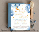 TEMPLETT baby shower Editable Twinkle Little Star Baby Boy Shower Invitation Template, Moon Stars Blue Invite Instant Download Wait Diaper Raffle Books Invites11