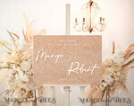 TISCHPLÄNE UND WILLKOMMENSCHILDER FÜR HOCHZEITEN Plexi Gold / Samt Luxus Velours beige Hochzeits Willkommensschild, goldene Hochzeitsdekoration, personalisiertes Hochzeitsschild, Hochzeitsgeschenk, Willkommen Hochzeitsboard BpPXSet10