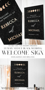 TABLE PLANS AND WEDDING WELCOME SIGNS plexi gold / velvet Luxury Velvet black Wedding Welcome Sign, Golden Wedding Decor, Personalised Wedding Sign, Wedding Gift, Welcome Wedding Board 14