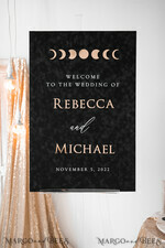 TABLE PLANS AND WEDDING WELCOME SIGNS plexi gold / velvet Luxury Velvet black Wedding Welcome Sign, Golden Wedding Decor, Personalised Wedding Sign, Wedding Gift, Welcome Wedding Board 14