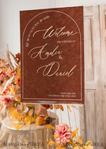 TABLE PLANS AND WEDDING WELCOME SIGNS plexi gold / velvet Fall Wedding Welcome Sign, Luxury Velvet Rust Wedding Welcome Sign, Golden Wedding Decor, Personalised Rust Wedding Sign, Wedding Reception Set, Autumn Welcome Wedding Board30