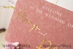 TABLE PLANS AND WEDDING WELCOME SIGNS plexi gold / velvet Luxury Velvet blush pink Wedding Welcome Sign, Golden Wedding Decor, Personalised Wedding Sign, Wedding Gift, Welcome Wedding Board BpPXSet15