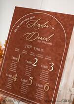 TABLE PLANS AND WEDDING WELCOME SIGNS plexi gold / velvet Fall Wedding Table Plan, terracotta velvet and Gold Modern Seating Chart, 3d Elegant Find Your Seat - Seating Plan , Luxury Wedding Table Plan, Wedding Decoration with golden letters - Golden Reception Signage - Custom Ceremony Sign22