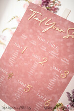 TABLE PLANS AND WEDDING WELCOME SIGNS plexi gold / velvet blush pink velvet and Gold Modern velvet Seating Chart, 3d Elegant Find Your Seat - Seating Plan , Luxury Wedding Table Plan, Wedding Decoration with golden letters - Golden Reception Signage - Custom Ceremony Sign11