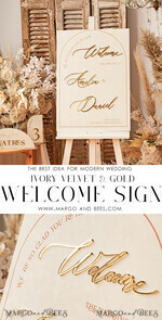 TISCHPLÄNE UND WILLKOMMENSCHILDER FÜR HOCHZEITEN Plexi Gold / Samt Arch Velvet Hochzeits Willkommen-Schild, goldene Hochzeitsdekoration, personalisiertes Hochzeitsschild, elegantes Willkommen-Hochzeitsbrett46