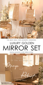 TABLE PLANS AND WEDDING WELCOME SIGNS plexi gold / velvet Golden Mirror Wedding Welcome Sign, Golden Wedding Decor, Personalised Wedding Sign, Wedding Gift, Welcome Wedding Board BpPXSet27