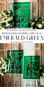 TABLE PLANS AND WEDDING WELCOME SIGNS plexi gold / velvet Emerald Green Plexi and Gold Modern velvet Seating Chart, 3d Elegant Find Your Seat - Seating Plan , Luxury Wedding Table Plan, Greenery Wedding Decoration19