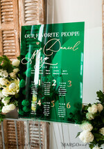 TABLE PLANS AND WEDDING WELCOME SIGNS plexi gold / velvet Emerald Green Plexi and Gold Modern velvet Seating Chart, 3d Elegant Find Your Seat - Seating Plan , Luxury Wedding Table Plan, Greenery Wedding Decoration19