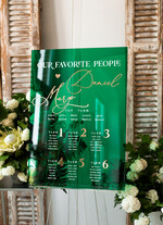 TABLE PLANS AND WEDDING WELCOME SIGNS plexi gold / velvet Emerald Green Plexi and Gold Modern velvet Seating Chart, 3d Elegant Find Your Seat - Seating Plan , Luxury Wedding Table Plan, Greenery Wedding Decoration19