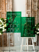 TABLE PLANS AND WEDDING WELCOME SIGNS plexi gold / velvet Emerald Green Plexi and Gold Modern velvet Seating Chart, 3d Elegant Find Your Seat - Seating Plan , Luxury Wedding Table Plan, Greenery Wedding Decoration19