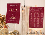 TABLE PLANS AND WEDDING WELCOME SIGNS plexi gold / velvet Burgundy Wedding Table Plan, Maroon velvet and Gold Modern Seating Chart, 3d Elegant Find Your Seat Seating Plan , Luxury Wedding Table Plan, Wedding Decoration with golden letters Marsala Golden Reception Signage Red Custom Ceremony Sign24