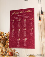 TABLE PLANS AND WEDDING WELCOME SIGNS plexi gold / velvet Burgundy Wedding Table Plan, Maroon velvet and Gold Modern Seating Chart, 3d Elegant Find Your Seat Seating Plan , Luxury Wedding Table Plan, Wedding Decoration with golden letters Marsala Golden Reception Signage Red Custom Ceremony Sign24