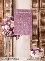TISCHPLÄNE UND WILLKOMMENSCHILDER FÜR HOCHZEITEN Plexi Gold / Samt Mauve Samt & Gold Modernes Samt Sitzplan, Lila 3D Elegantes Finde deinen Platz, Staubige Rose Sitzplan, Flieder Luxus Hochzeits Tischplan, Hochzeitsdekoration mit goldenen Buchstaben17
