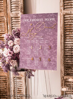 TISCHPLÄNE UND WILLKOMMENSCHILDER FÜR HOCHZEITEN Plexi Gold / Samt Mauve Samt & Gold Modernes Samt Sitzplan, Lila 3D Elegantes Finde deinen Platz, Staubige Rose Sitzplan, Flieder Luxus Hochzeits Tischplan, Hochzeitsdekoration mit goldenen Buchstaben17